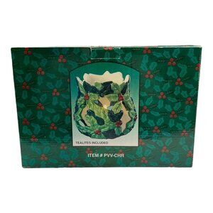 Set Of 6 Porcelain Christmas Votive Holders Tealites Included Item PVV-CHR